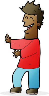 Bir insan tarafından çizilmiş gülen adam.