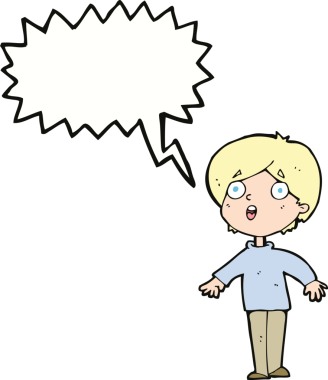 Bir insan tarafından çizilen konuşma baloncuğu ile bir adamı şaşırtan çizgi film.