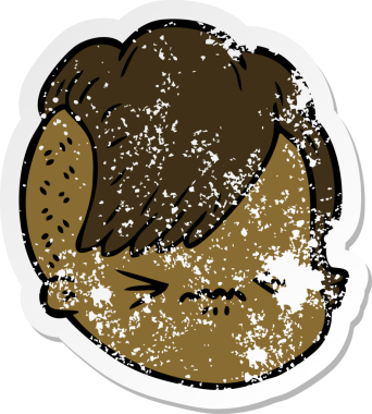 Bir insan tarafından çizilmiş karikatür kadın yüzü.