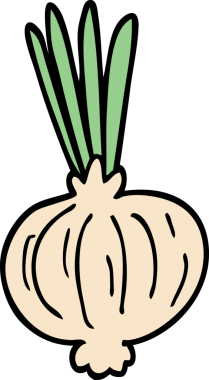 Bir insan tarafından çizilmiş karalama soğanı.
