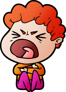 Bir insan tarafından çizilmiş öfkeli bir adam.