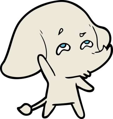 Bir insan tarafından çizilmiş karikatür fili