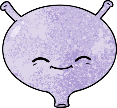 bir insan tarafından çizilmiş karikatür mesanesi