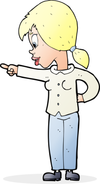 Bir insan tarafından çizilmiş karikatürist hevesli kadın.