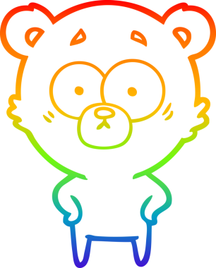 gökkuşağı gradyan çizimi şaşırmış bir ayı karikatürü bir insan tarafından çizildi