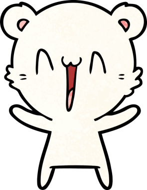 Bir insan tarafından çizilmiş mutlu kutup ayısı karikatürü