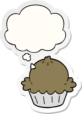 Düşünce baloncuklu tatlı çizgi film turtası insan tarafından çizilmiş bir çıkartma gibi.