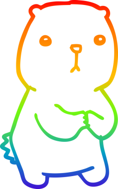 Bir insan tarafından çizilmiş endişeli bir ayının çizdiği gökkuşağı gradyanı.