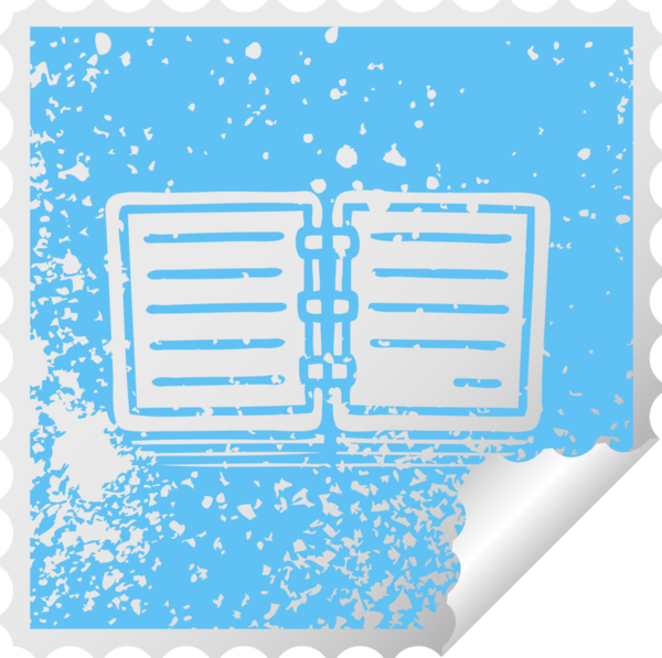 Bir insan tarafından çizilmiş not defterinin kare soyma etiketi.