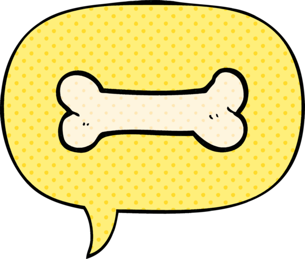 bir insan tarafından çizilmiş çizgi roman tarzında konuşma baloncuğu olan çizgi film kemiği