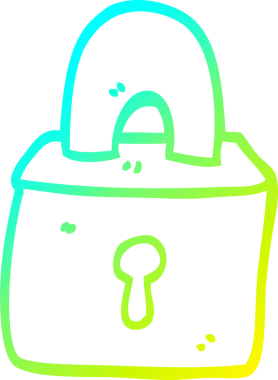 Bir insan tarafından çizilmiş asma kilidin soğuk gradyan çizimi