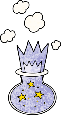 bir insan tarafından çizilmiş sihirli iksir.