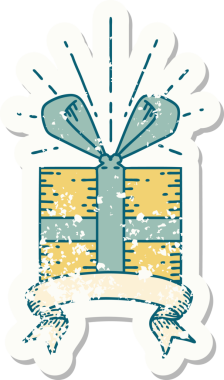 Bir insan tarafından çizilmiş dövme stili eski bir çıkartma.