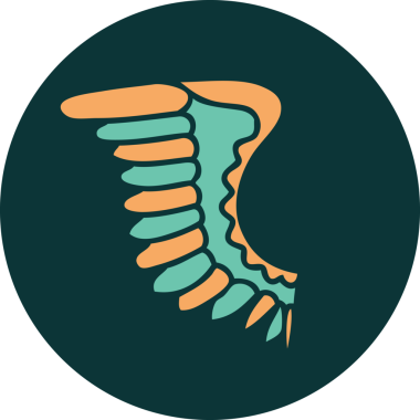 Bir insan tarafından çizilmiş geleneksel bir kanat dövmesi