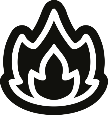 Bir insan tarafından çizilmiş basit alev simgesi