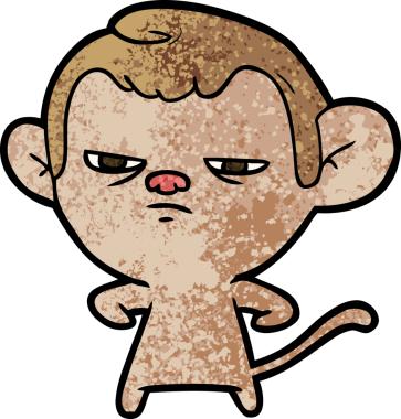 Bir insan tarafından çizilmiş çizgi maymun.