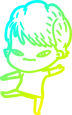 Bir insan tarafından çizilmiş mutlu bir karikatür çizimi.