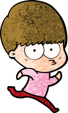 Bir insan tarafından çizilmiş sinirli çizgi film çocuğu.