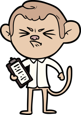 Bir insan tarafından çizilmiş sinir bozucu bir maymun.