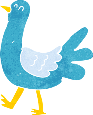 Bir insan tarafından çizilmiş yürüyen bir kuş.