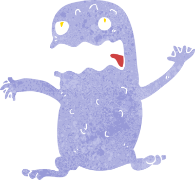 Bir insan tarafından çizilmiş komik bir kurbağa.