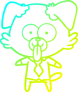 Bir insan tarafından çizilmiş dilli çizgi film köpeği çizimi.