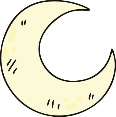 Bir insan tarafından çizilmiş el çizimi tuhaf bir çizgi film hilal ayı.