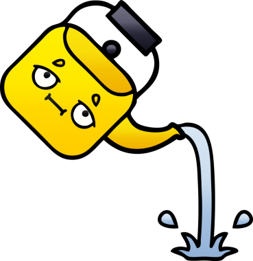 Bir insan tarafından çizilmiş gölgelenmiş çaydanlık karikatürü.