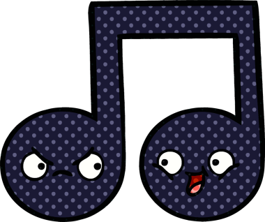 Bir insan tarafından çizilmiş bir notanın çizgi roman tarzı karikatürü