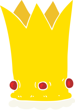 Bir insan tarafından çizilen tacın düz renk çizimi