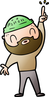 Bir insan tarafından çizilmiş sakallı bir adam.