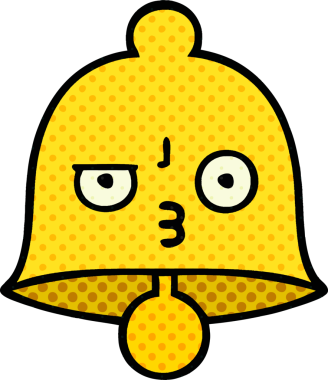 bir insan tarafından çizilmiş bir çanın çizgi roman tarzı