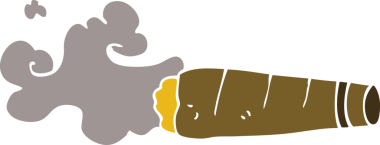 Bir insan tarafından çizilmiş puro içen karikatür.