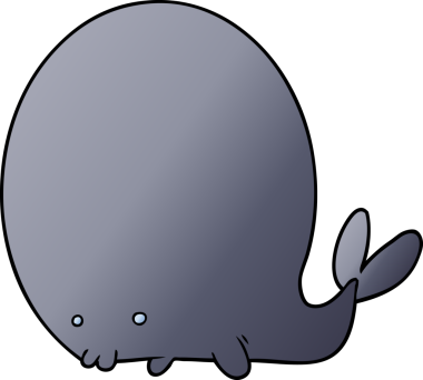 Bir insan tarafından çizilmiş çizgi film balinası