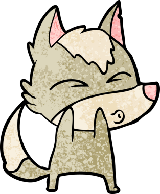 Bir insan tarafından çizilmiş bir kurt düdüğü.