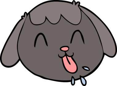 Bir insan tarafından çizilmiş bir köpek yüzü.