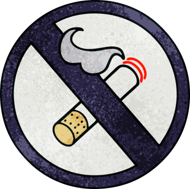 Sigara içilmeyen bir insan tarafından çizilmiş retro grunge desen karikatürü.