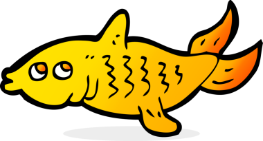 bir insan tarafından çizilmiş karikatür balığı