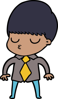 Bir insan tarafından çizilmiş sakin çocuk çizgi filmi.