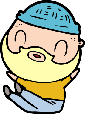 Bir insan tarafından çizilmiş sakallı bir adam.