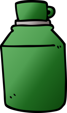 Bir insan tarafından çizilmiş sıcak içecek şişesi.