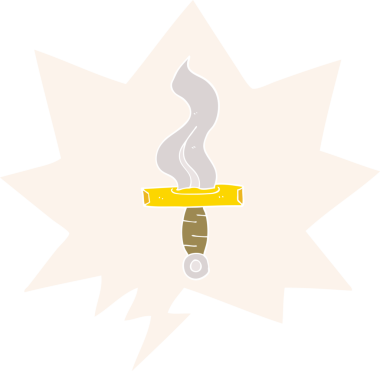 bir insan tarafından çizilmiş, konuşma baloncuklu çizgi film hançeri.