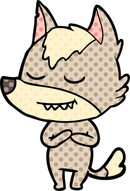 Bir insan tarafından çizilmiş dost canlısı bir kurt.