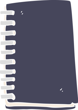 Bir insan tarafından çizilmiş not defterinin düz renk çizimi