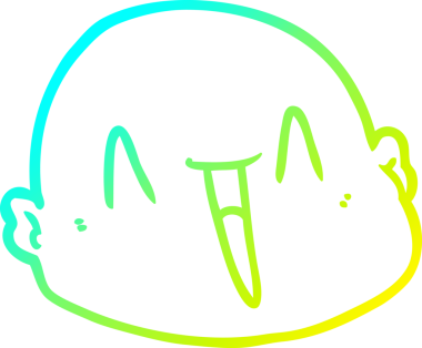 Bir insan tarafından çizilmiş kel bir adamın soğuk çizgi çizimi.