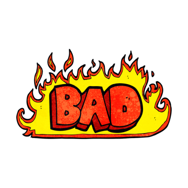 Bir insan tarafından çizilen alevlerdeki kötü işaret