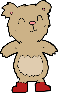 Bir insan tarafından çizilmiş oyuncak ayı.