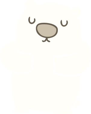 Bir insan tarafından çizilmiş garip karikatür kutup ayısı.