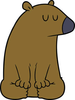 Bir insan tarafından çizilmiş çizgi film ayısı.