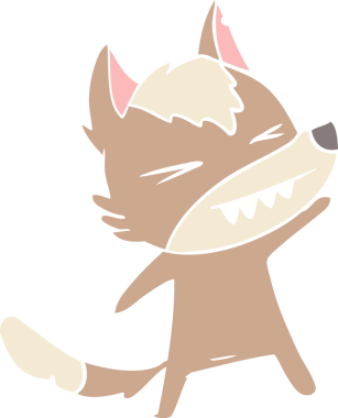 kızgın kurt düz renkli çizgi film bir insan tarafından çizildi.